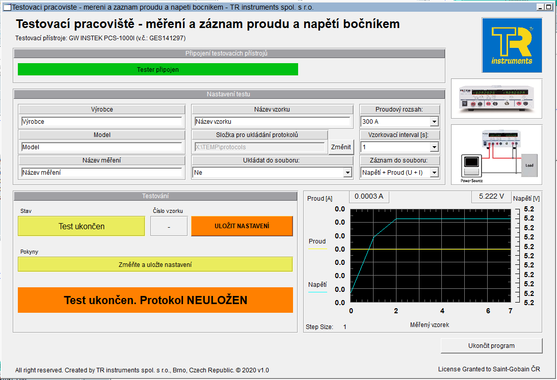Ovládací software bočníku GW Instek PCS-1000 Ovládací software bočníku GW Instek PCS-1000